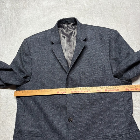 Lauren Ralph Lauren Blazer Mens 46R Sport Coat  Blue‎ Black Herringbone Wool - Picture 10 of 11
